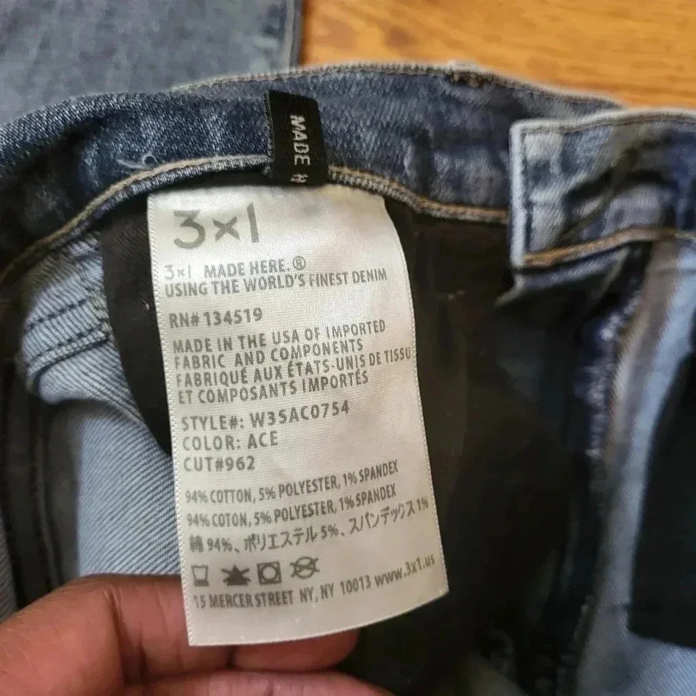 3x1 Made Here High Rise Frayed Hem Jeans in ACE(25)